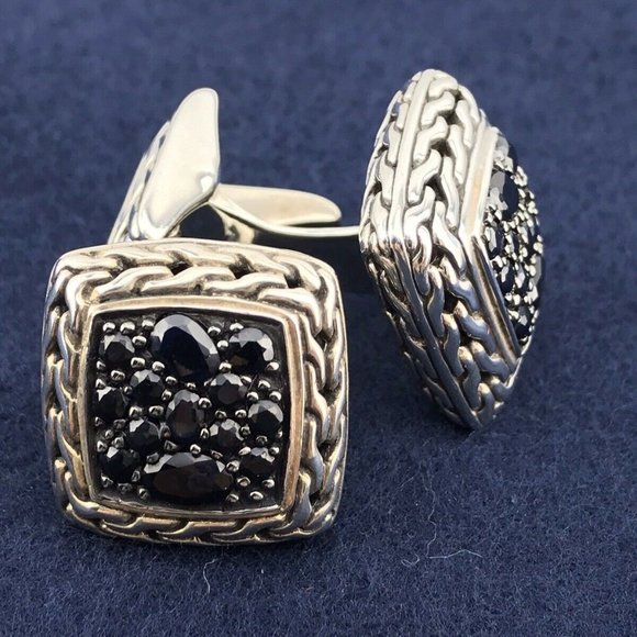 JOHN HARDY CUFFLINKS Classic STERLING SILVER Chain - Picture 5 of 12